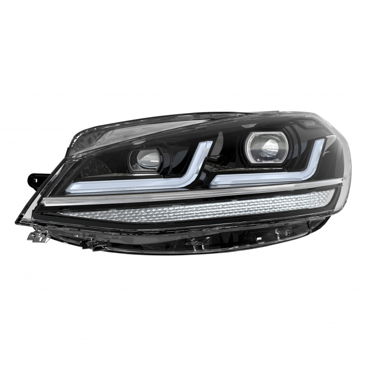 OSRAM LED-DRIVING VOLL-LED Tagfahrlicht Scheinwerfer für VW Golf VII FACELIFT (7.5) 16-22 schwarz/chrom